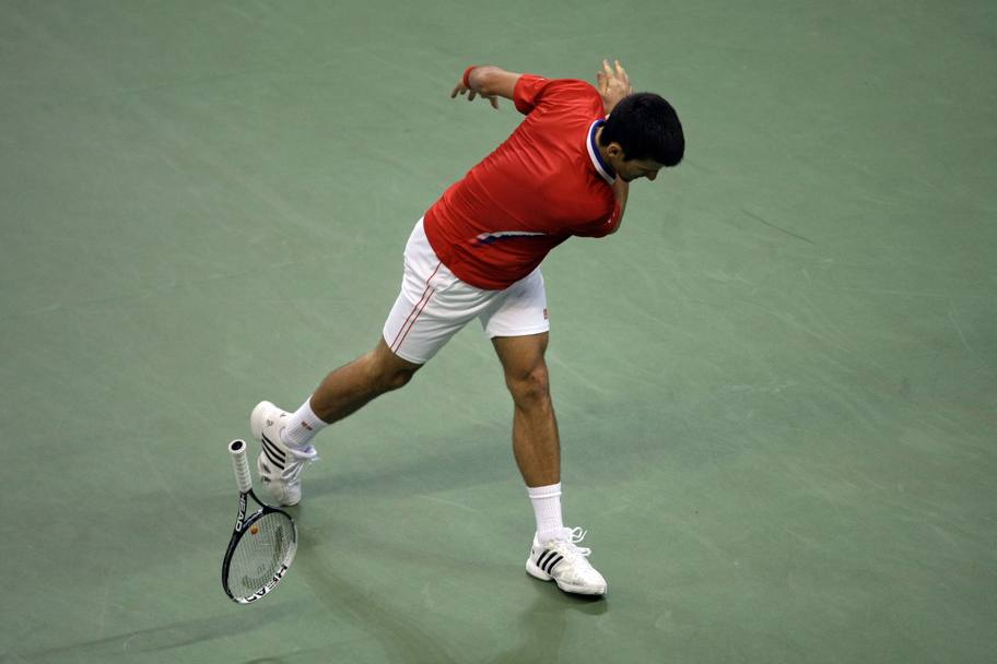 In precedenza Novak Djokovic aveva riportato momentaneamente in parit la Serbia superando in tre set Tomas Berdych sul cemento indoor della Belgrade Arena: 6-4 7-6(5) 6-2. LaPresse